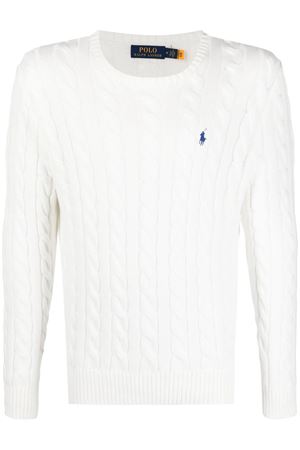 Maglione in cotone bianco RALPH LAUREN | 710775885033WHITE